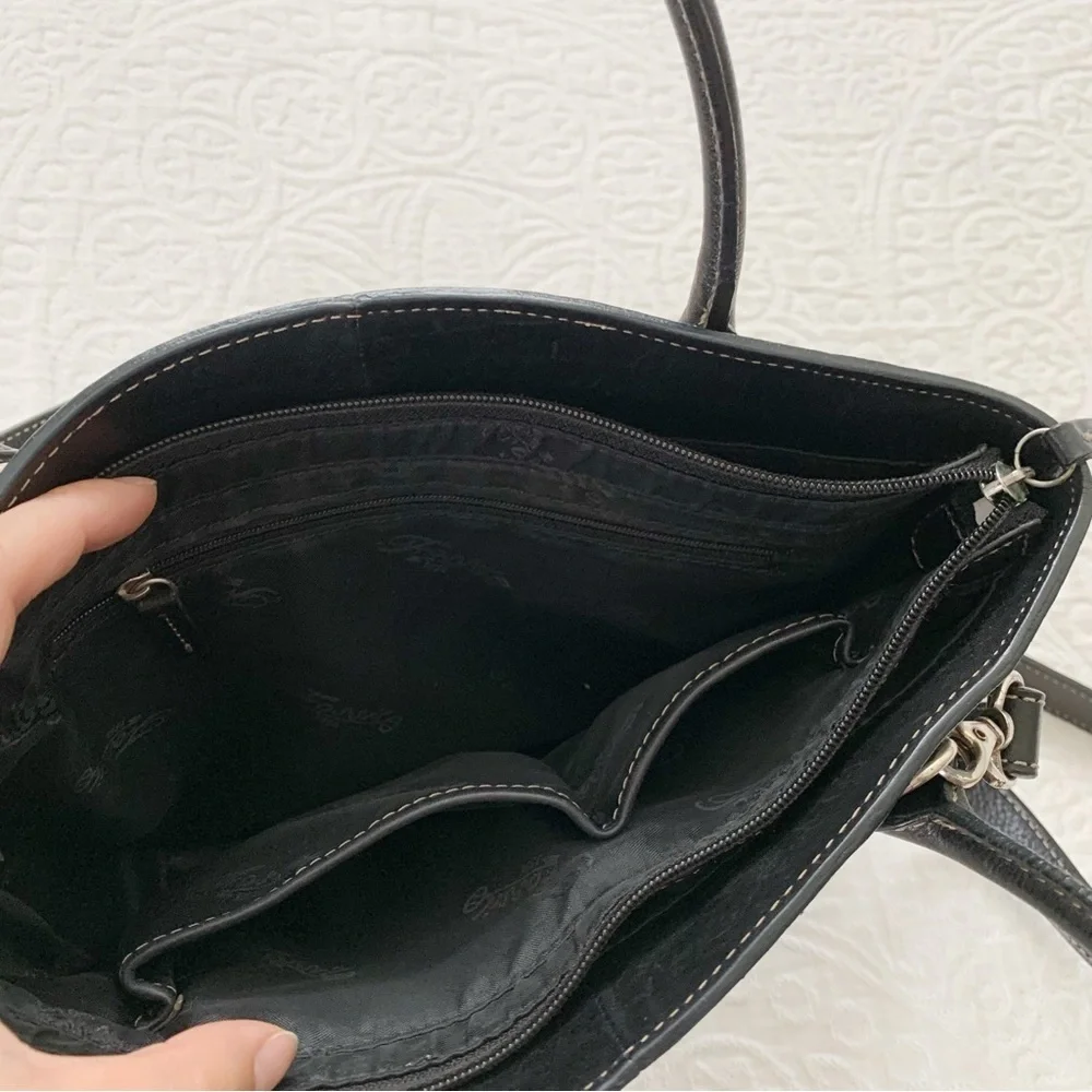 Vintage Fossil Y2K Sedona Leather Satchel Bag Handbag‎ Crossbody, Black